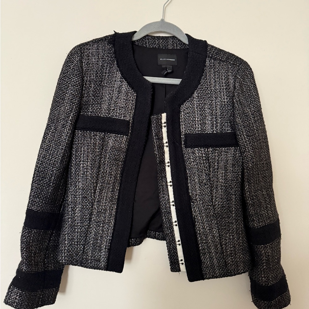 Club Monaco Black and Silver Tweed jacket